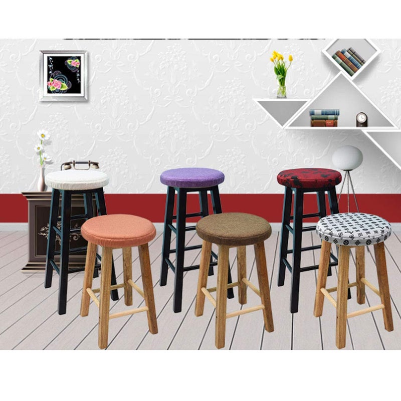Levoberg Round bar Stool Covers Linen Sponge bar Stool Cushions Round Chair seat slipcovers 13inch/33cm ï¼ƒ2 - Image 4